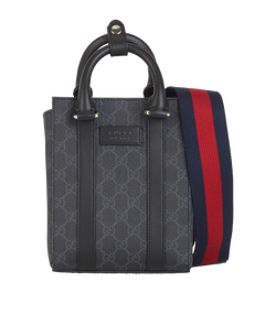 GG Supreme Mini Tote, Canvas, Black, DB/S/B, 4*